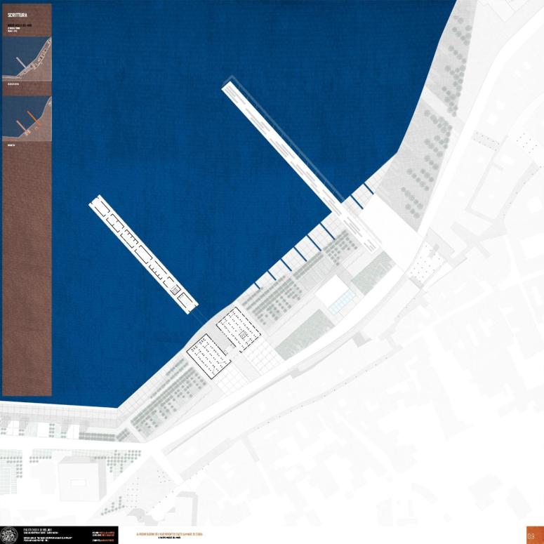 Tavola di Masterplan - Il Nuovo Museo del Mare e la nuova area del porto